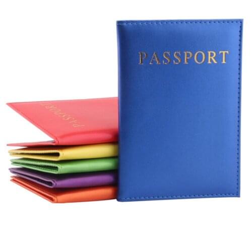 Fashion Letter Travel Passport Cover Women Men Passport Credit Card Holder Case PU Leather Business Card Passport Wallet