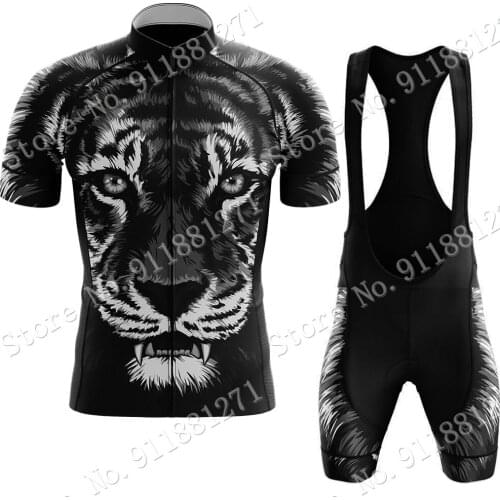 Tiger V5 Mens 2021 Cycling Jersey Set Summer Cycling Clothing Suit Road Bike Mountain Bicycle Shirt Bib Shorts MTB Maillot Ropa