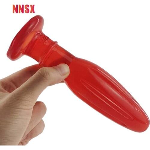 NNSX MINI Anal Plug Small and Easy to Carry Transparent Wine Red Soft Texture Vagina Masturbte Sex Toys For Women Men Adult Shop