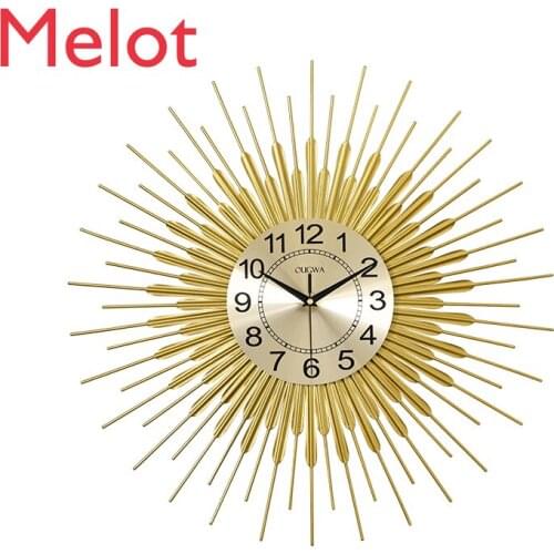 New Chinese Style Affordable Luxury Clock Living Room Decoration Sun Big Wall Clock Cool Graceful Metal Household Clock