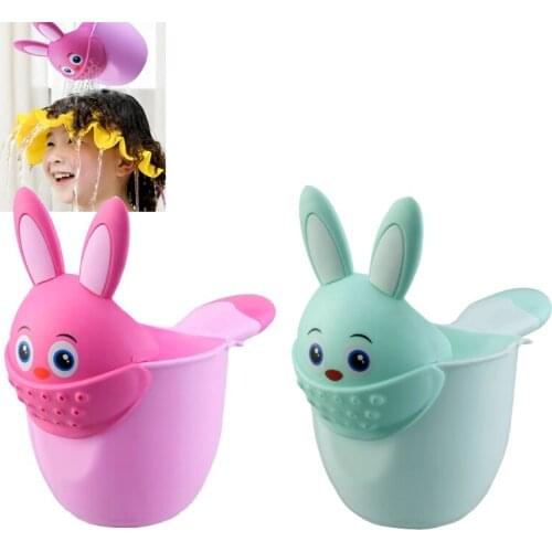 Baby Bath Waterfall Rinser Kids Shampoo Cup Cute Cartoon Shower Washing Head Watering Spoon Bathing Cups