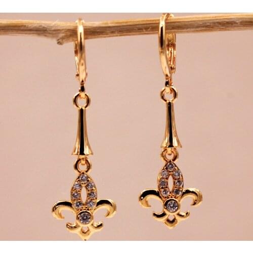 Trendy Dangle Drop Gold Plated Earrings For Women Girls Anchor Gold Eardrop Fashion Jewelry Accessories Party Wedding Gift
