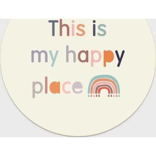 Simple Cartoon Zoo Letter Childrens Room Round Rug Floor Mat Bedroom Living Room Home Decoration