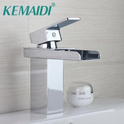 KEMAIDI Luxury Bathroom Faucets Waterfall Chrome Polish Basin Taps Hot And Cold Water Bathroom Sink Tap Mixer Faucet torneira