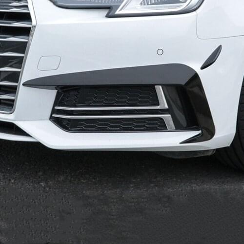 Car Styling For Audi A4 B9 2017-2018 Front Bumper Spoiler Air Knife Fog Light Covers Carbon Fiber Stickers Exterior Accessories