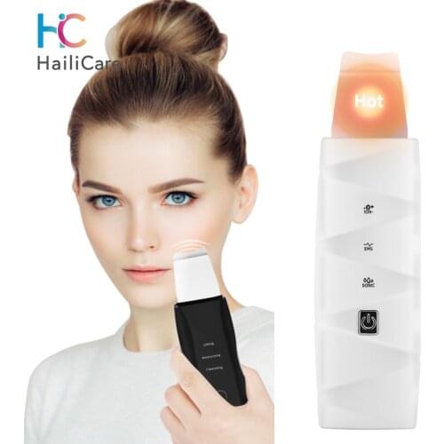 Ultrasonic Skin Scrubber Deep Cleaning Face Scrubber Vibrating Facial Cleansing Skin Spatula Peeling Beauty Instrument Device