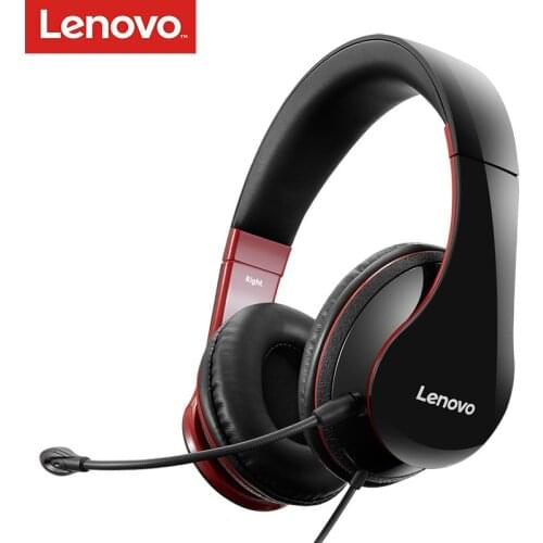Lenovo P320+ Upgraded Headset 3.5mm Wired Control with MIC Headphones for Office Online Class Desktop PC Tablets Smartphones