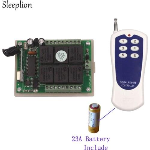 Sleeplion Remote Control Universal 12V 6CH Switch Wireless Remote Control Relay 12V 6CH Relay Switch Module 315/433MHz