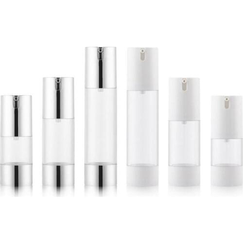 Airless 15ml 30ml 50ml Empty Vacuum Pump Toilet Vessel Cosmetic Bottle Transparent Lotion Makeup Container 10pcs