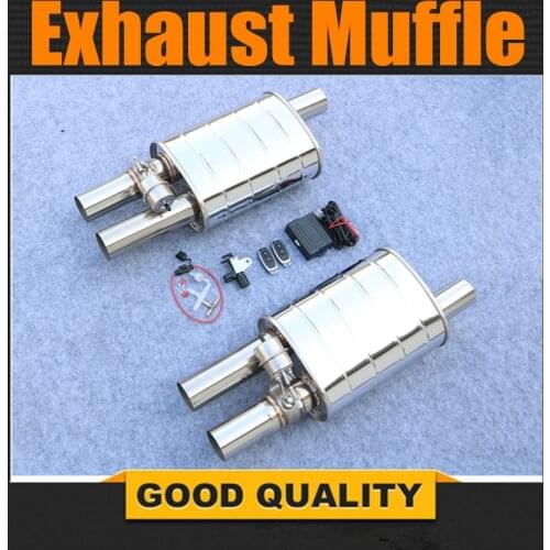 Car Exhaust Pipe Vacuum Pump Variable Valve Mufflers Remote Control Stainless Steel Universal ID 60mm 63mm Flat Form 2 Output