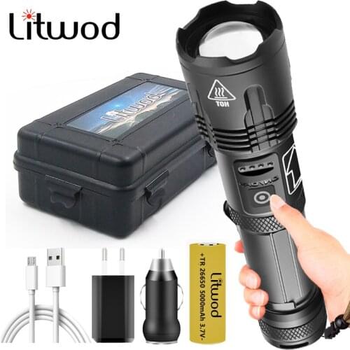 XHP100 9-core Led Flashlight Power Bank Function Torch Lantern Usb Rechargeable 18650 or 26650 Battery Zoomable Aluminum Alloy