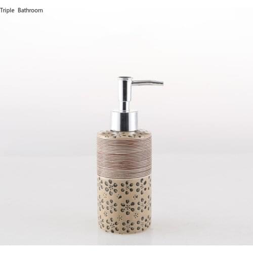1 pc 280ml Shampoo Dispenser Japanese Style Ceramics Round Shape Lotion Bottles Wristband Hand Dispenser Bathroom Supplies