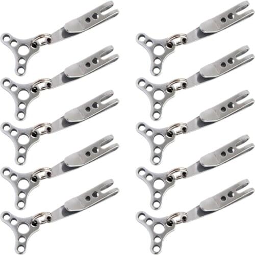 10PCS Hat Buckle Quickdraw Hanger Belt Clip Stainless Steel EDC Mini Suspension Clip Flashlight Clip Key Chain