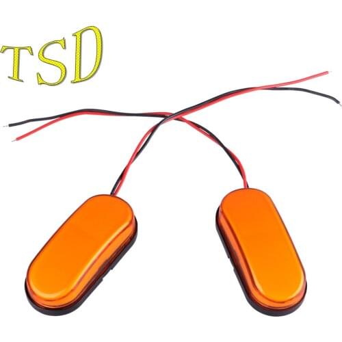 2pcs 12V Side Marker Light 24V Amber Warning Trailer Indicator Lamp Waterprood Lorry Truck Rear Side Signal Lighting IP65 Auto