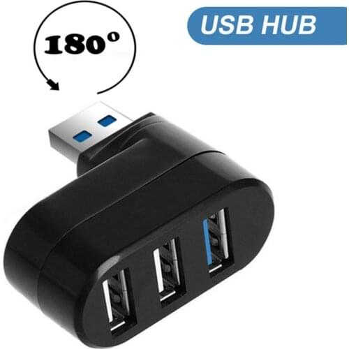 2021 180 Degree Mini USB 2.0 Hub 3 Ports High Speed Hub USB Splitter Adapter Cable For PC Laptop splitter ladron puertos usb