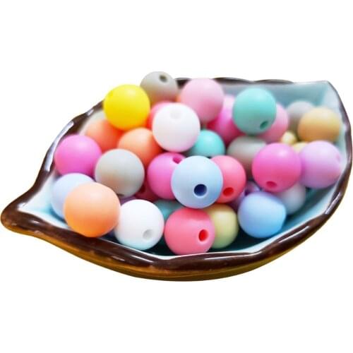 500pcs Silicone Beads Round 12mm Baby Chewable Teether Pacifier Clips Bead Food Grade Silicone BPA FREE Teething Toys Necklace