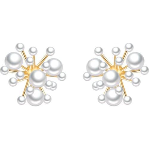 Aretes de mujer modernos korean earrings fireworks pearl earrings flower earrings for women