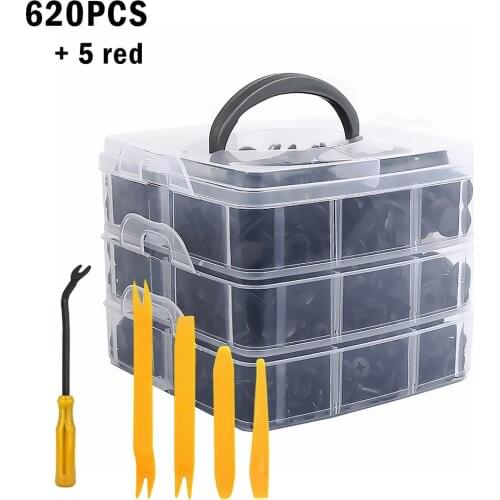 Boxed Car Retainer Buckles Plastic Buckles Mixed Fasteners Car Rear Panel Clips 620pcs