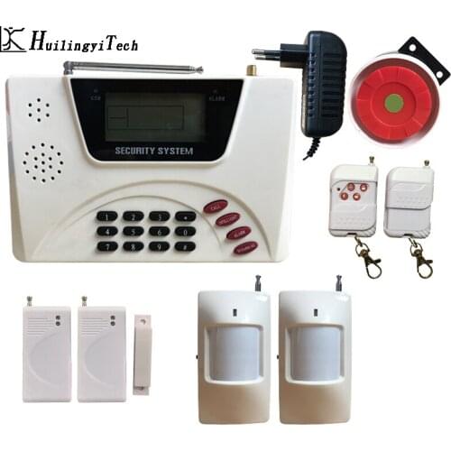 HuilingyiTech Wireless GSM SMS Control Home Security GSM Alarm System Intercom Remote Control Autodial Siren Sensor Kit