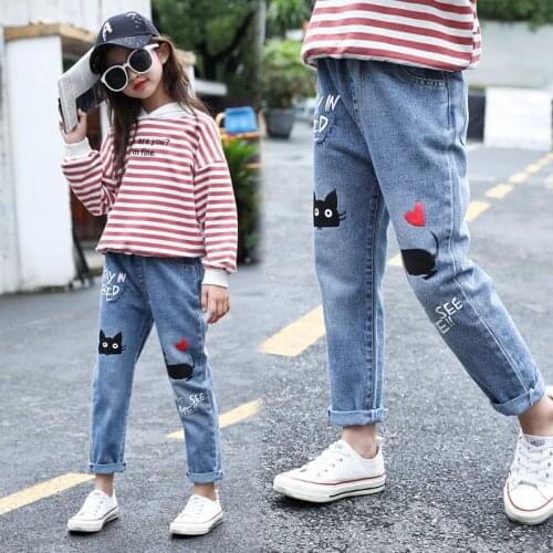 Girls pants autumn trousers 2020 new spring and autumn foreign girls loose childrens jeans
