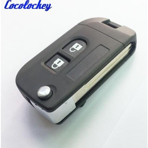 Blank Key Uncut Flip Folding Remote Car Key Shell Case Fob Cover for Nissan Micra K12 Note Navara Qashqai 2 Button NO LOGO