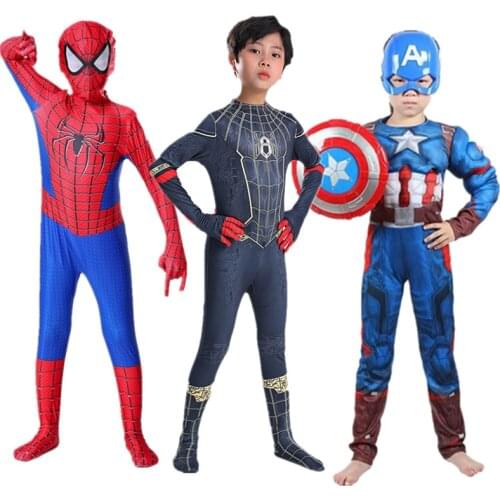 Childrens Captain America Cosplay Muscle Costume Boys Girls Superhero Captain Gloves/Shield Party Gifts