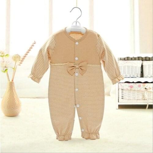 Y285 Baby suit long-sleeve colored cotton romper girl baby rompers Climbing clothes Natural colored cotton double-knit fabric