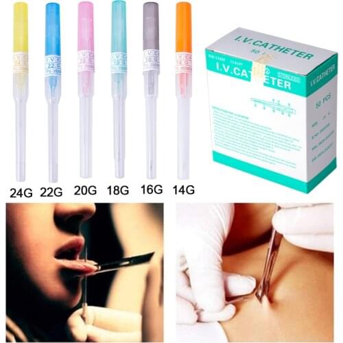 1-6pcs Body Piercing Catheter Needles Cannula Tool Kit Stainless Steel Sterilized Tattoo Needle for Lip Navel Nipple Piercings