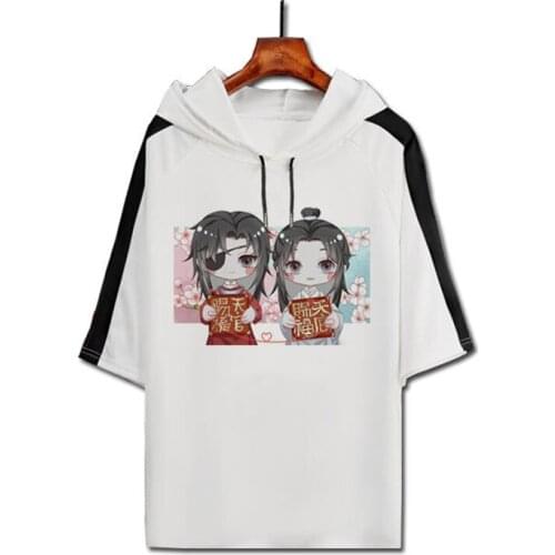 Anime Tian Guan Ci Fu Cosplay Hua Cheng Xie Lian Print T Shirt Men Hooded T Shirts White Casual Summer Tshirts For Women CS620