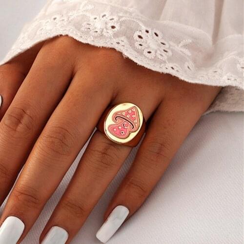 Mushroom Ring Most Loved Smile Rainbow Flower Queen Rings Spring Fine Lucky Jewelry Heart Clouds Rings for Women Gift