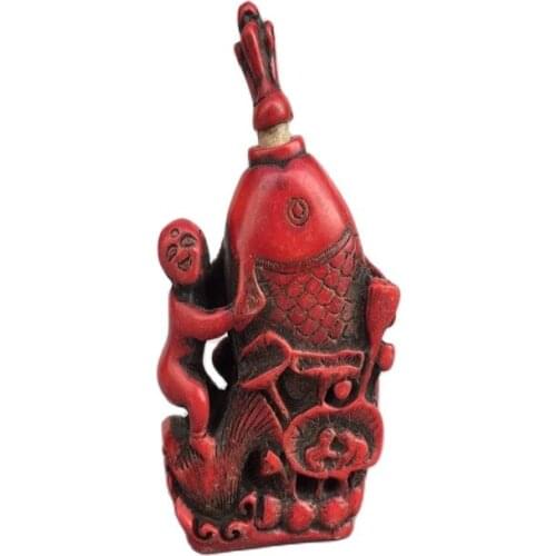 Chinese Old Beijing Hand-Carved Bas-Relief Red Coral Snuff Bottle