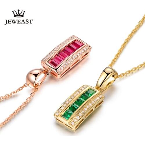 ML Natural Ruby/emerald 18K Pure Gold Pendant Real AU 750 Solid Gold Upscale Trendy Classic Fine Jewelry Hot Sell New 2020