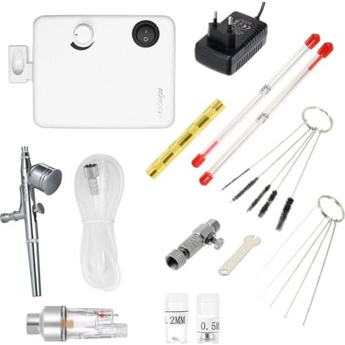 KKmoon Multi-purpose Dual Action Airbrush Gravity Feed Air Brush Kit for Art Painting Tattoo Spray Gun Nail Tool Set 100-250V