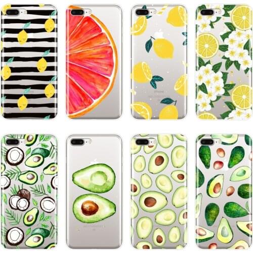 Avocado Lemon Orange Soft Silicone Phone Case For iPhone 6 S 6S 7 8 X XR XS Max Back Cover For Apple iPhone 8 7 6S 6 S Plus Case
