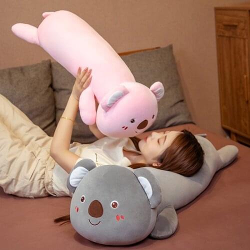 80/100cm Kawaii Koala Bear Plush Toy Doll Hugging Pillow Cute Animal Soft Stuffed Sleeping Cushion Long Pillow Birthday Gift