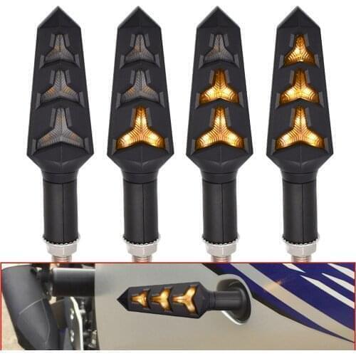 Motorcycle Signals Lamp Moto Turn Signal Light Fishbone Flowing Water LED For Triumrh 675 STREET TRIPLE AMERICA BONNEVILLE T120