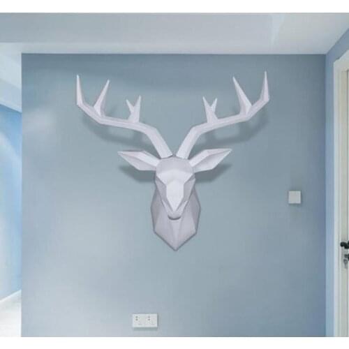Modern european art deer head wall animal head sculpture imitation taxidermy wall decoration living room wall decora