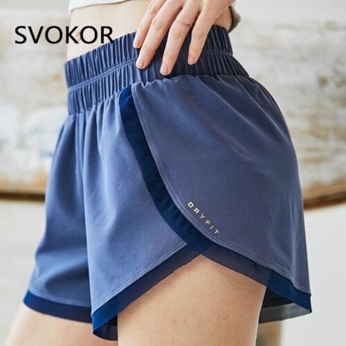 SVOKOR Sport Shorts Women Summer Elastic High Waist Gym Shorts Casual Fitness Womens Training Bottoms Bodybuilding