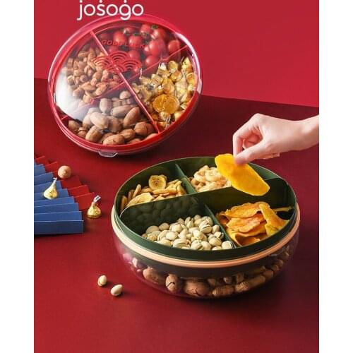 Dried Fruit Tray New Year Candy Box Creative Snack Dish Storage Box Home Living Room Coffee Table Melon Seeds Plate Nut Plate