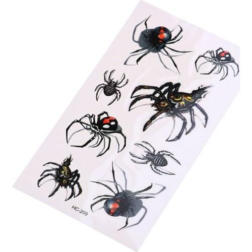 1Pcs Cool Man Tattoo Stickers Body Art Decor Waterproof Temporary Tattoo Stickers Spider Design Fake Tattoos Transfer Stickers