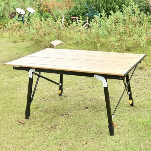 Outdoor Furniture Egg Roll Folding Table Aluminum Camping Lifting Table Portable Hiking Picnic Desk Backpacking Travel Tables