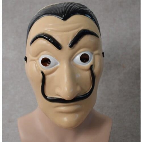 Funny Salvador Dali Mask Money Heist The House of Paper Cosplay Costume La Casa De Papel Mask Halloween Masquerade Masks 10 Pcs