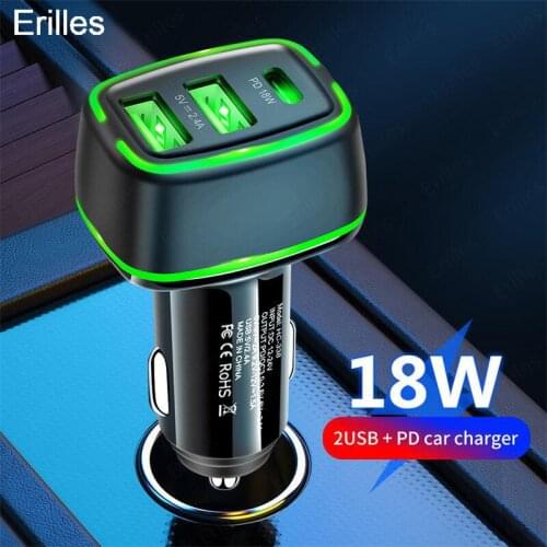 18W USB charger car chargers QC 3.0 chargeur usb c for Iphone 12 fast charger for Xiaomi Huawei Usb plug Car induction chargers