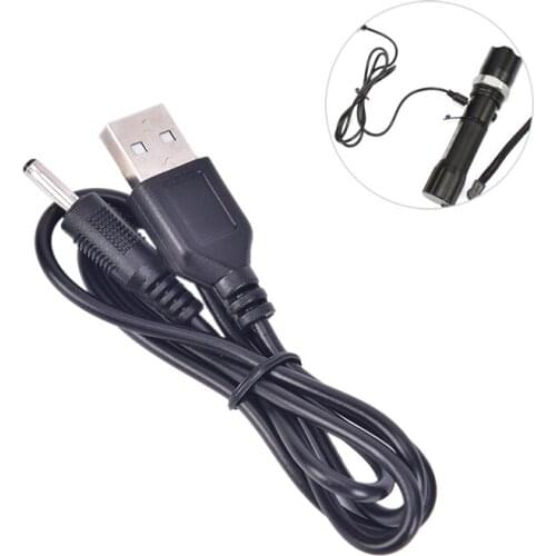 1Pcs Cord Mobile DC Power Charger For LED Flashlight Torch Dedicated USB Cable