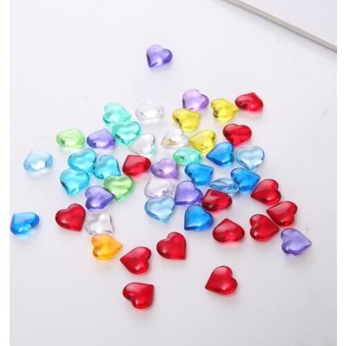 100PCS 10*4mm 17 Colors Heart Shape Acrylic Crystal Pawn Stone Chessman Game Pieces For Token Board Games Accessories