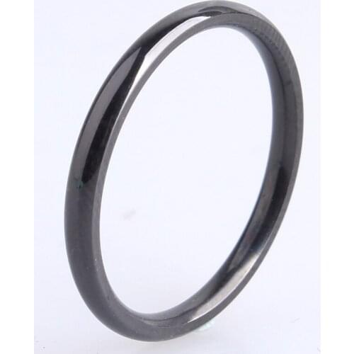 2mm black smooth 316l Stainless Steel finger rings for men women wholesale