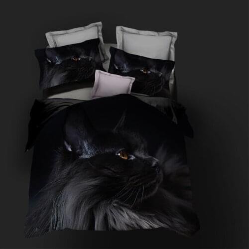 3D Duvet Cover Sets Bedding Sets Quilt Cover and Pillowslip 180*210 200*200 200*230cm Design Animal Cat Home Textile in Stock