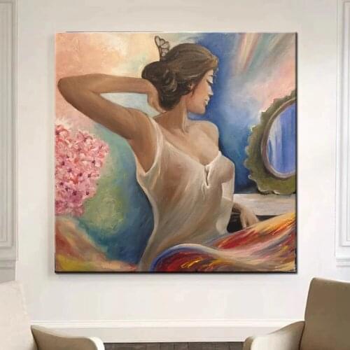 5D DIY Diamond Painting abstract Diamond Embroidery Full Drill Square Room Home Decor Mosaic Sexy woman looking in the mirror