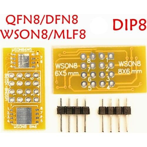 10pcs/lot FN8 to DIP8 Programmer Adapter WSON8 DFN8 MLF8 to DIP8 Socket for 8x6mm 6x5mm for RT809H/F TL866CS/A TNM5000 XELTEK