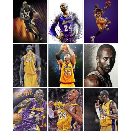 Basketball Star Kobe BryantArtwork Picture DIY Painting By Numbers Kits Modern Art Picture Hand Painted For Home Decortion